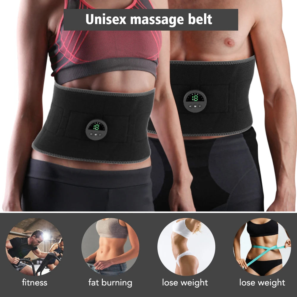 EMS 9 Gears Abdominal Muscle Stimulator Training Belt Trainer  Abdominal Fitness Home Exercise Weight Loss Fitness Massager