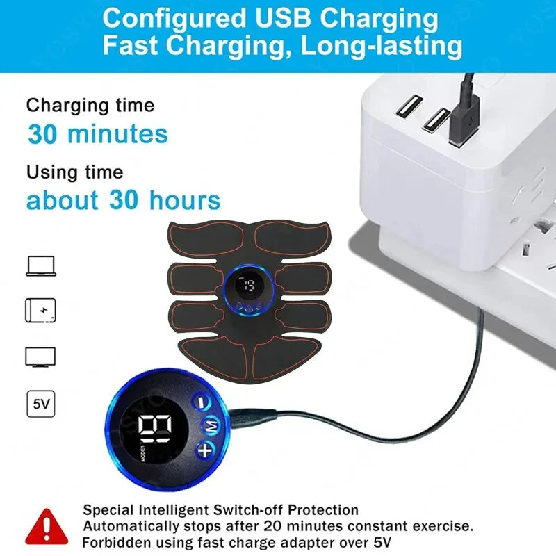 Abdominal Muscle Massager Fitness ABS Arm Training Patches Muscle Exercise Instrument USB Charging  Men Purses women Abs