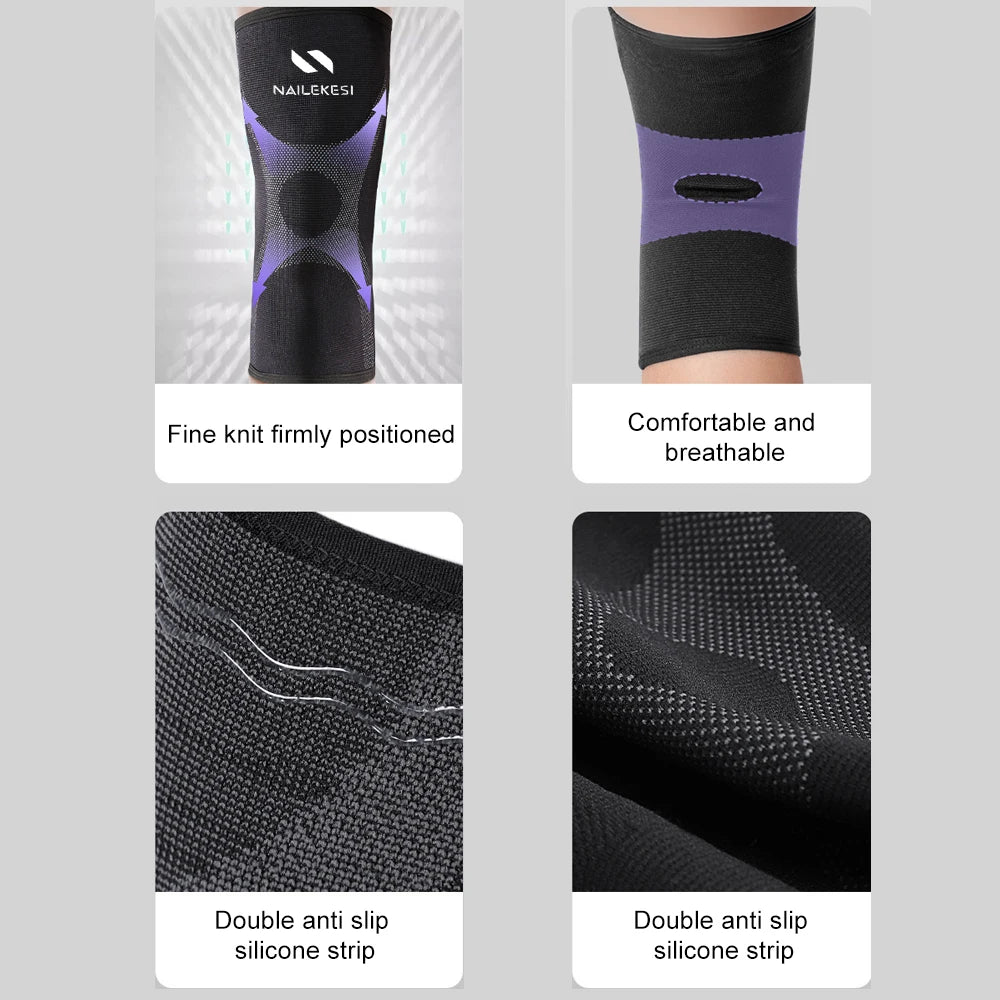 1Pair Knee Brace for Women &Men - Workout Knees Compression Sleeve for Knee Pain Relief Joint Support for Arthritis,Fitness,Work